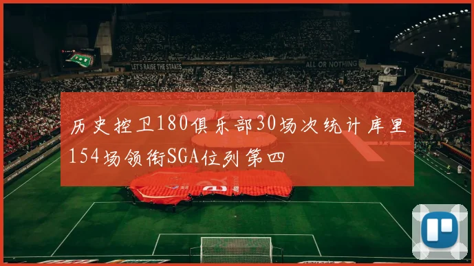 历史控卫180俱乐部30场次统计库里154场领衔SGA位列第四